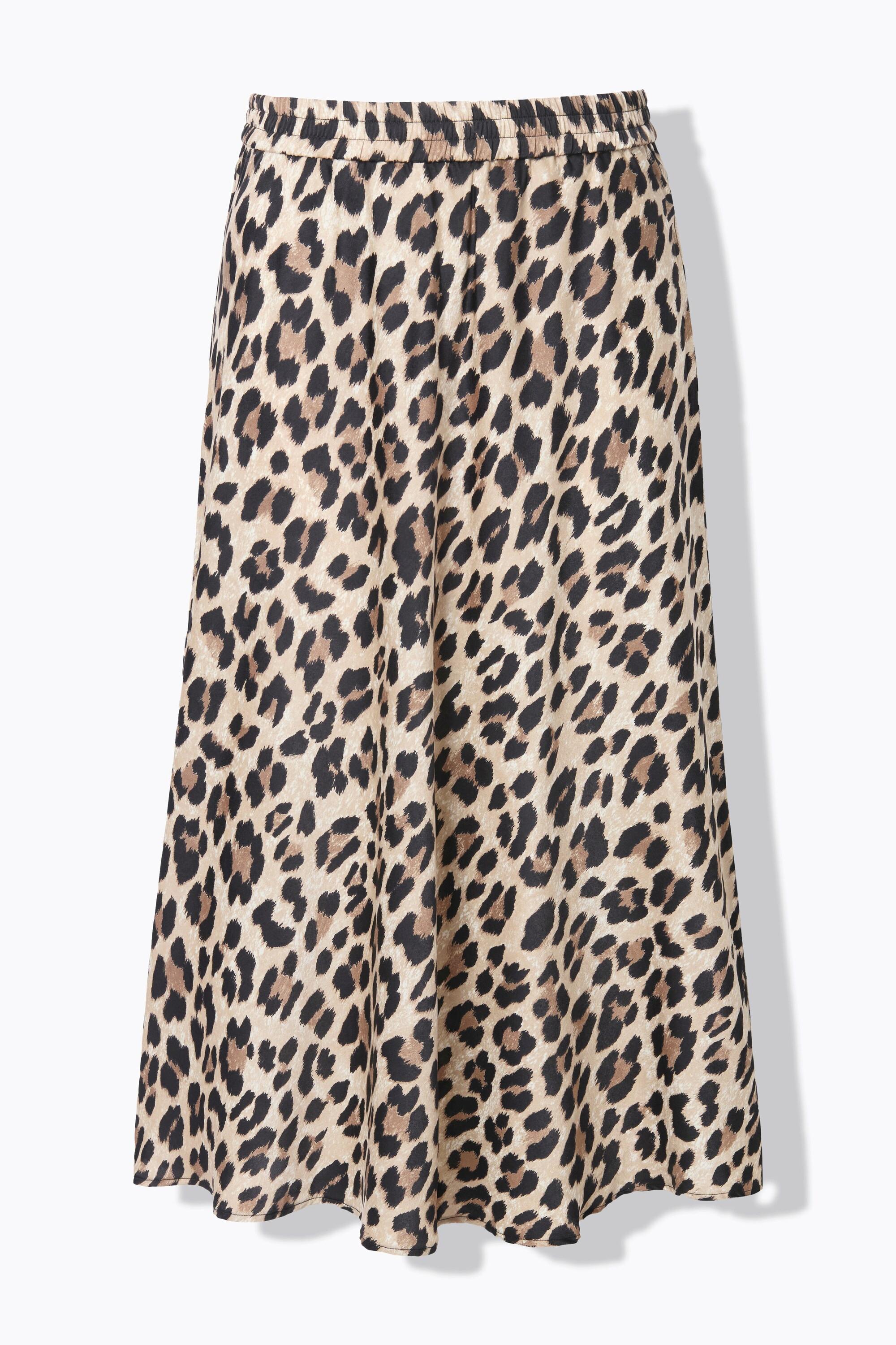 Studio Untold Jupe midi A-Line Satin Scintillant Léopard  