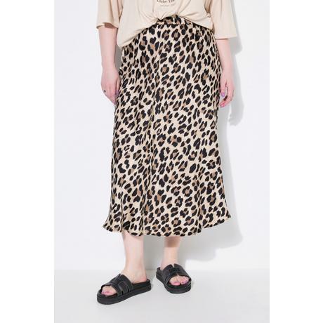 Studio Untold Jupe midi A-Line Satin Scintillant Léopard  