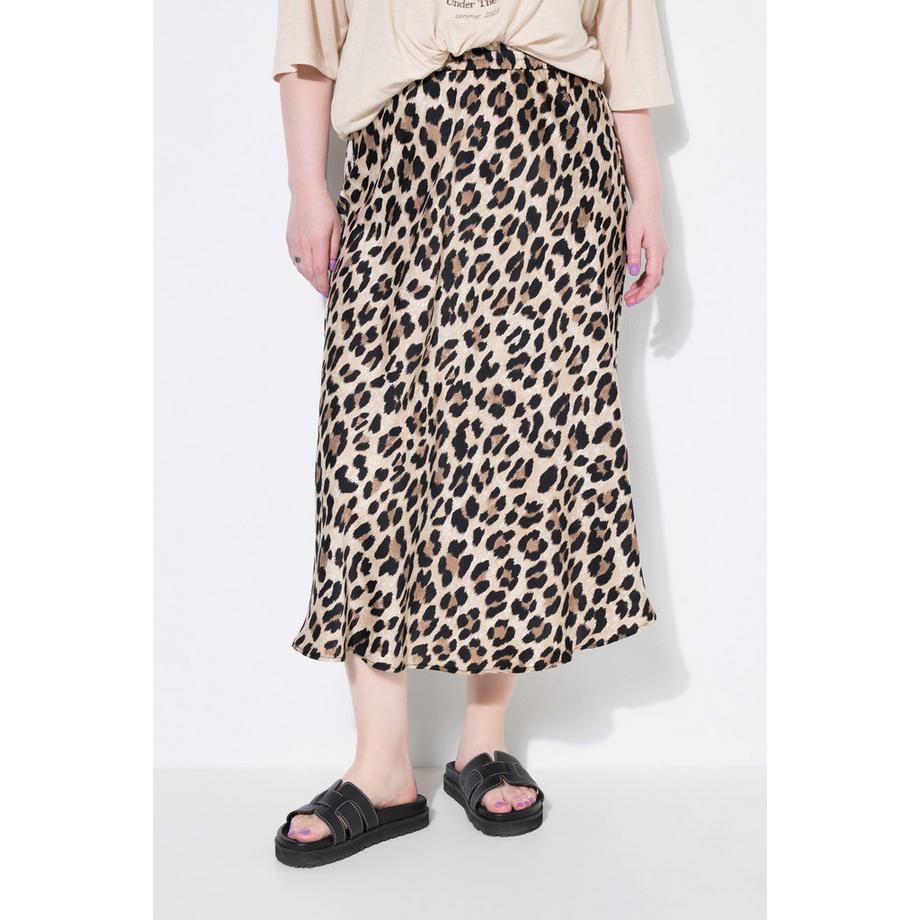 Studio Untold Gonna midi A-Line Raso Scintillante Leopardato  