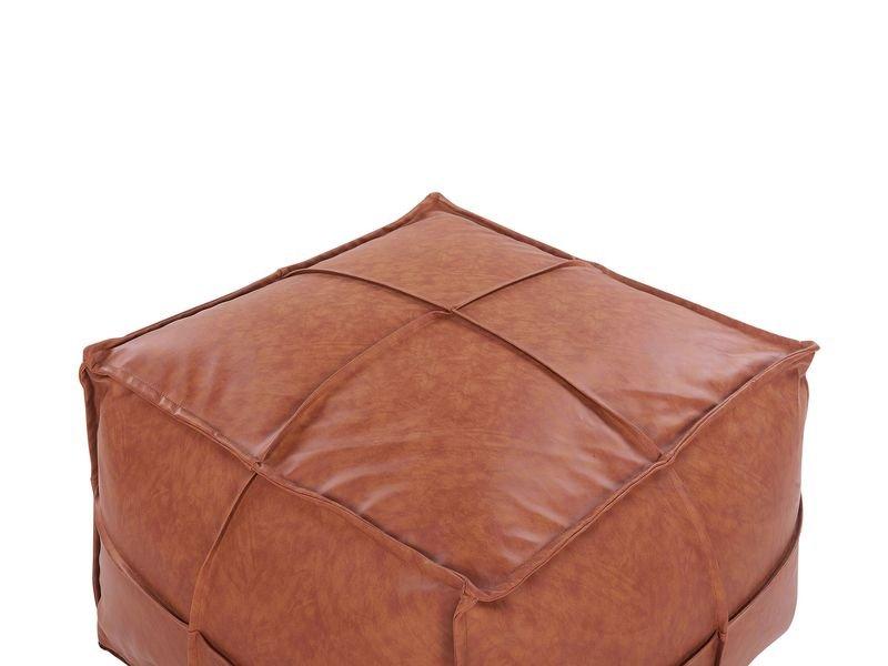 Beliani Pouf en Cuir PU Rustique BORI  