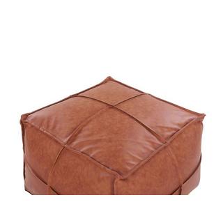 Beliani Pouf en Cuir PU Rustique BORI  