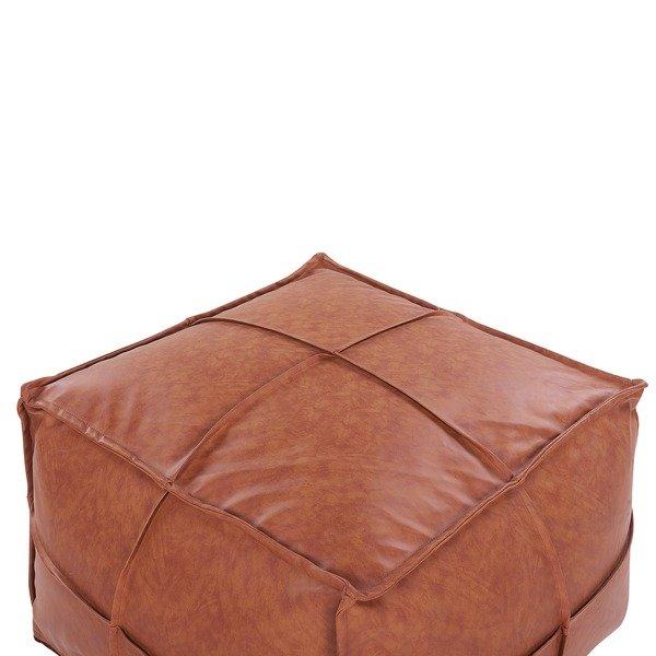 Beliani Pouf en Cuir PU Rustique BORI  