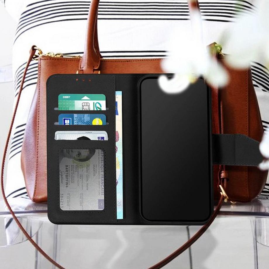 Avizar  Etui Folio Cuir iPhone 14 Noir 