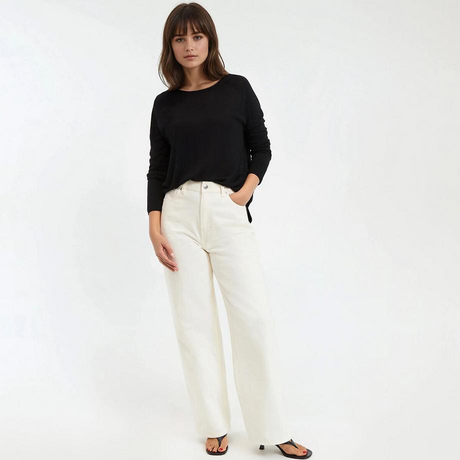 La Redoute Collections Pull Col Rond en Maille Fine  