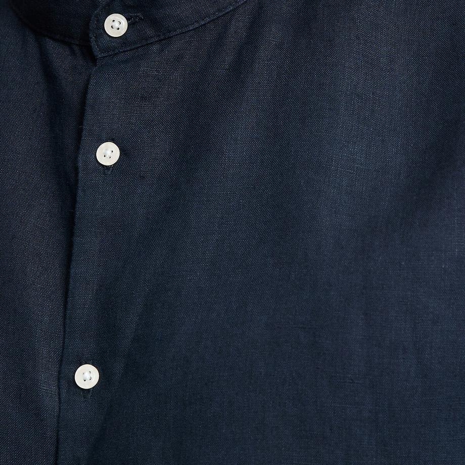 La Redoute Collections Signature Camicia Dritta in Lino con Collo Coreana  