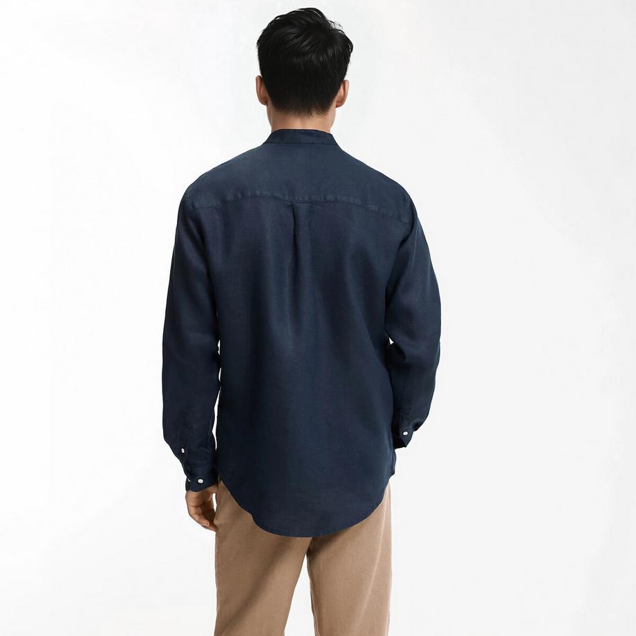 La Redoute Collections Signature Camicia Dritta in Lino con Collo Coreana  