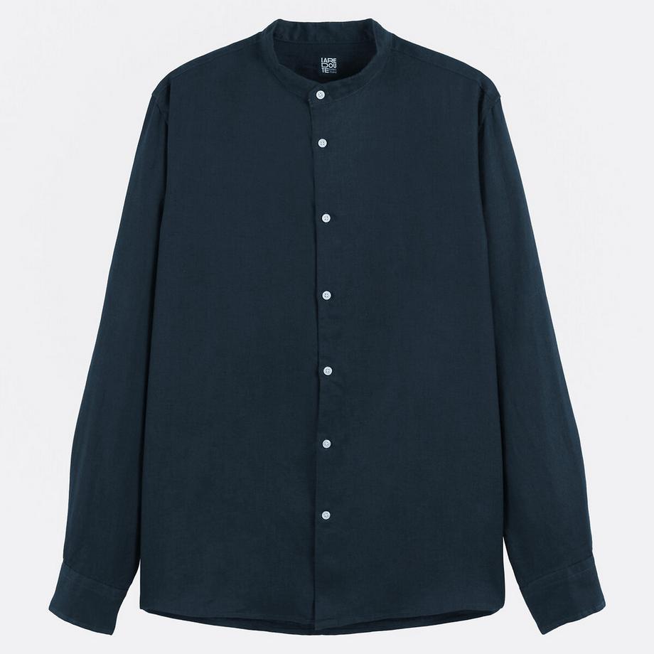 La Redoute Collections Signature Camicia Dritta in Lino con Collo Coreana  