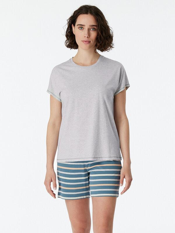 Schiesser Pigiama Top Maniche Corte Pantaloncini a Righe  