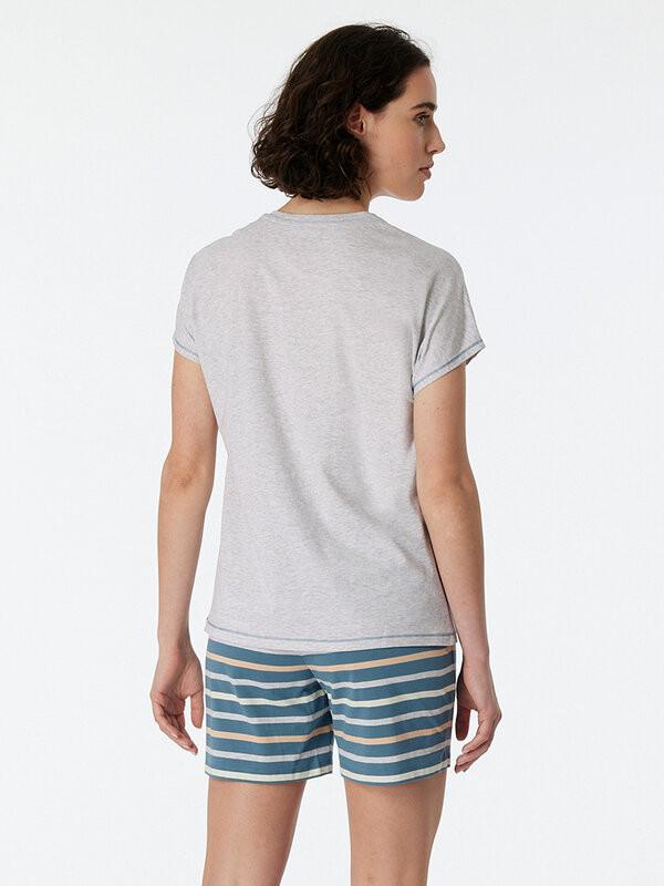 Schiesser Pigiama Top Maniche Corte Pantaloncini a Righe  