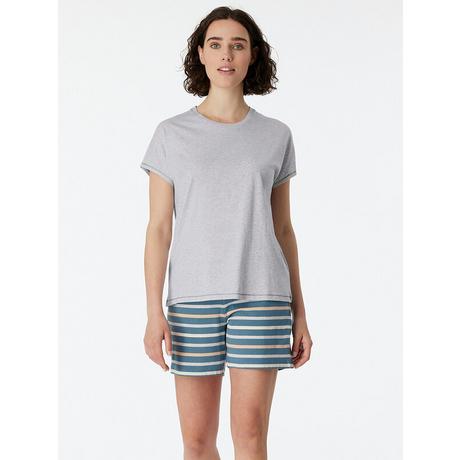Schiesser Pigiama Top Maniche Corte Pantaloncini a Righe  