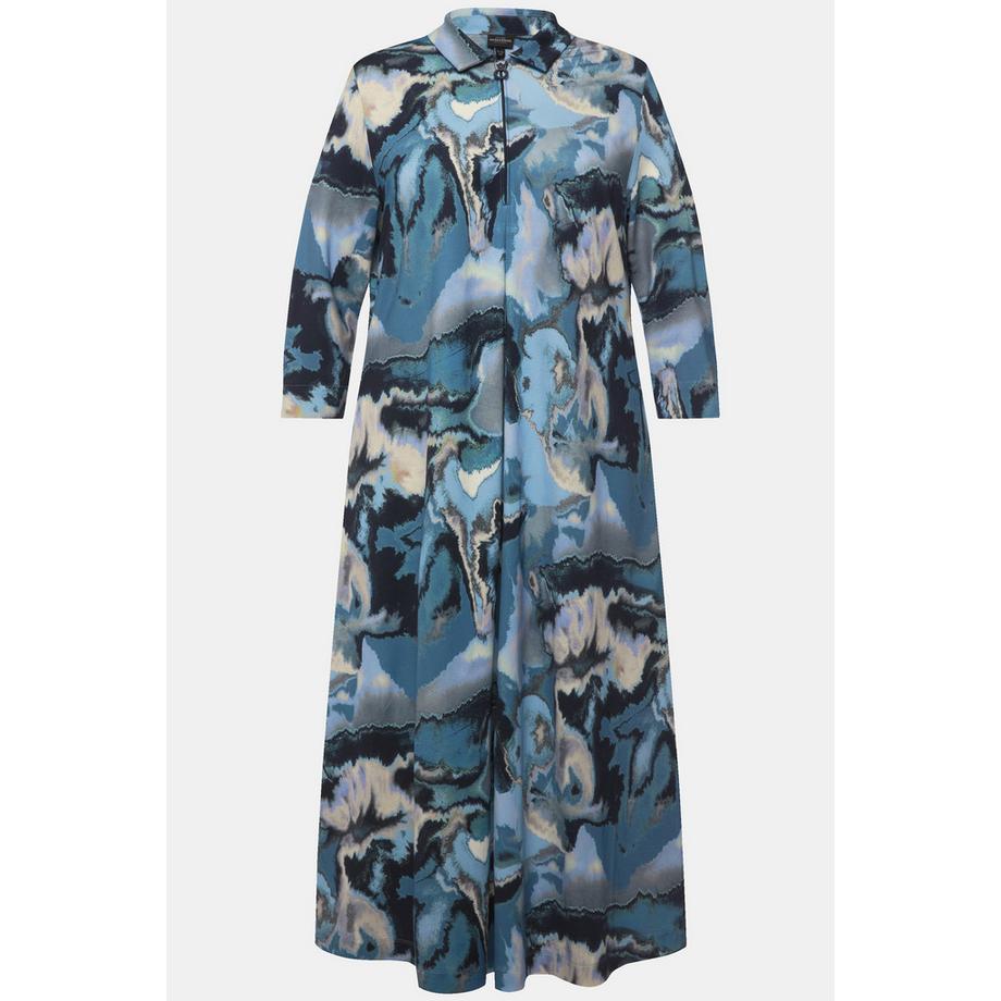 Ulla Popken Punto di Roma A-Linie Hemdkragen 3/4-Arm Kleid  