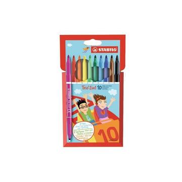 STABILO TRIO 2in1, Twin Pen 222/1001 Etui, 10 Farben