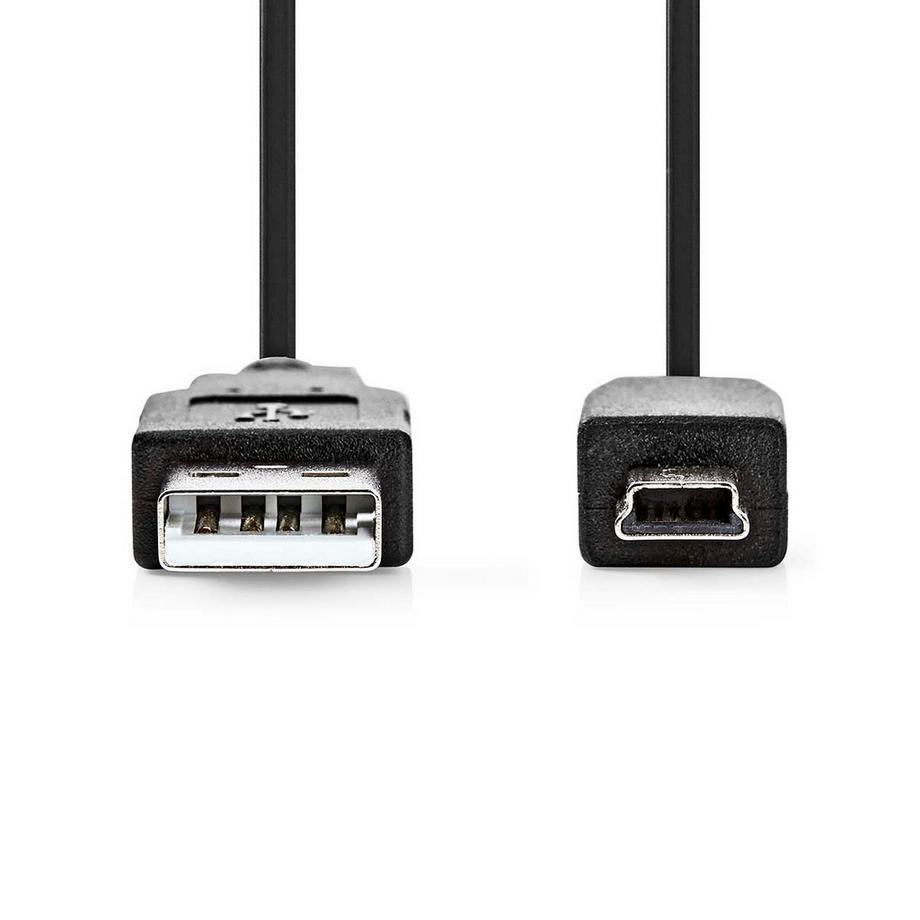 Nedis  USB-Kabel | USB 2.0 | USB-A Stecker | USB Mini-B 5-Pin Stecker | 480 Mbps | Vernickelt | 2,00 m | Rund | PVC | Schwarz | Box 