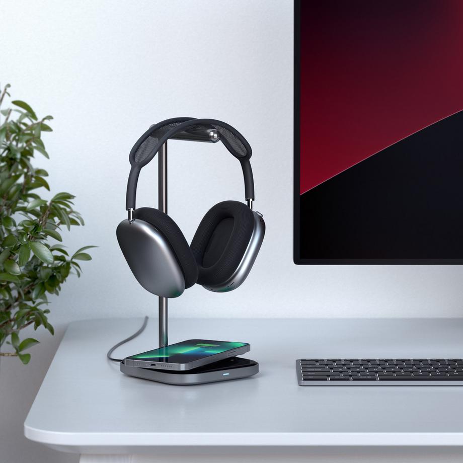 SATECHI  2-in-1 Alu Headphone Stand w. MagSafe Charging 