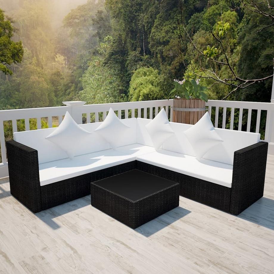 VidaXL set di mobili da giardino Polirattan  