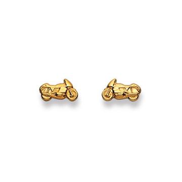 Clous d'oreilles moto or jaune 750, 6x10mm