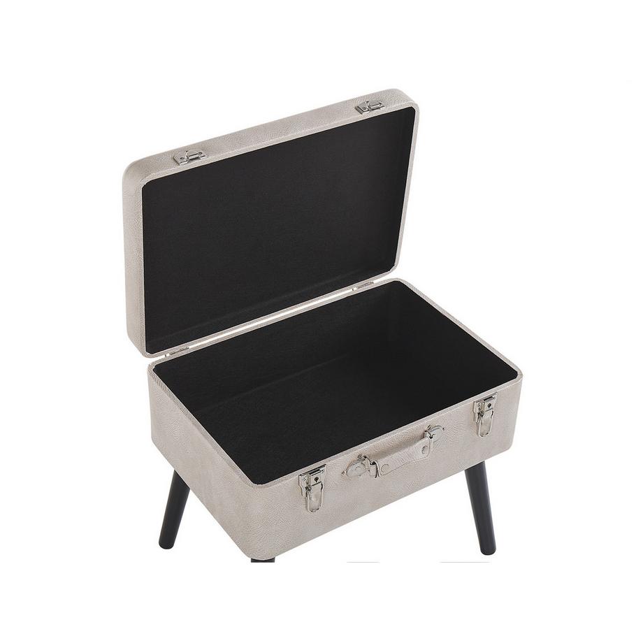 Beliani Tabouret de rangement en Cuir PU Rétro MALLARD  