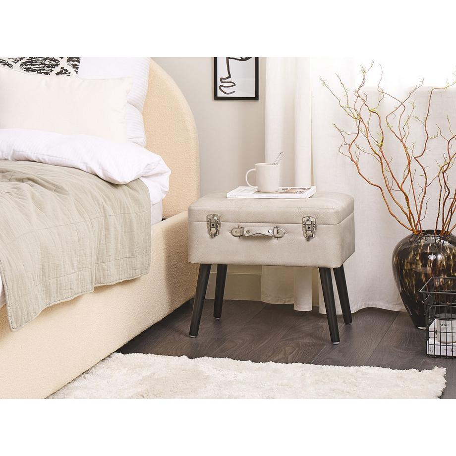 Beliani Tabouret de rangement en Cuir PU Rétro MALLARD  