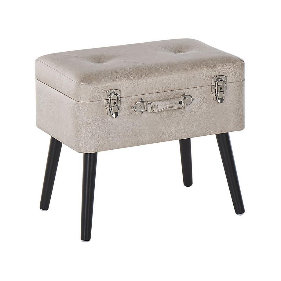 Beliani Tabouret de rangement en Cuir PU Rétro MALLARD  
