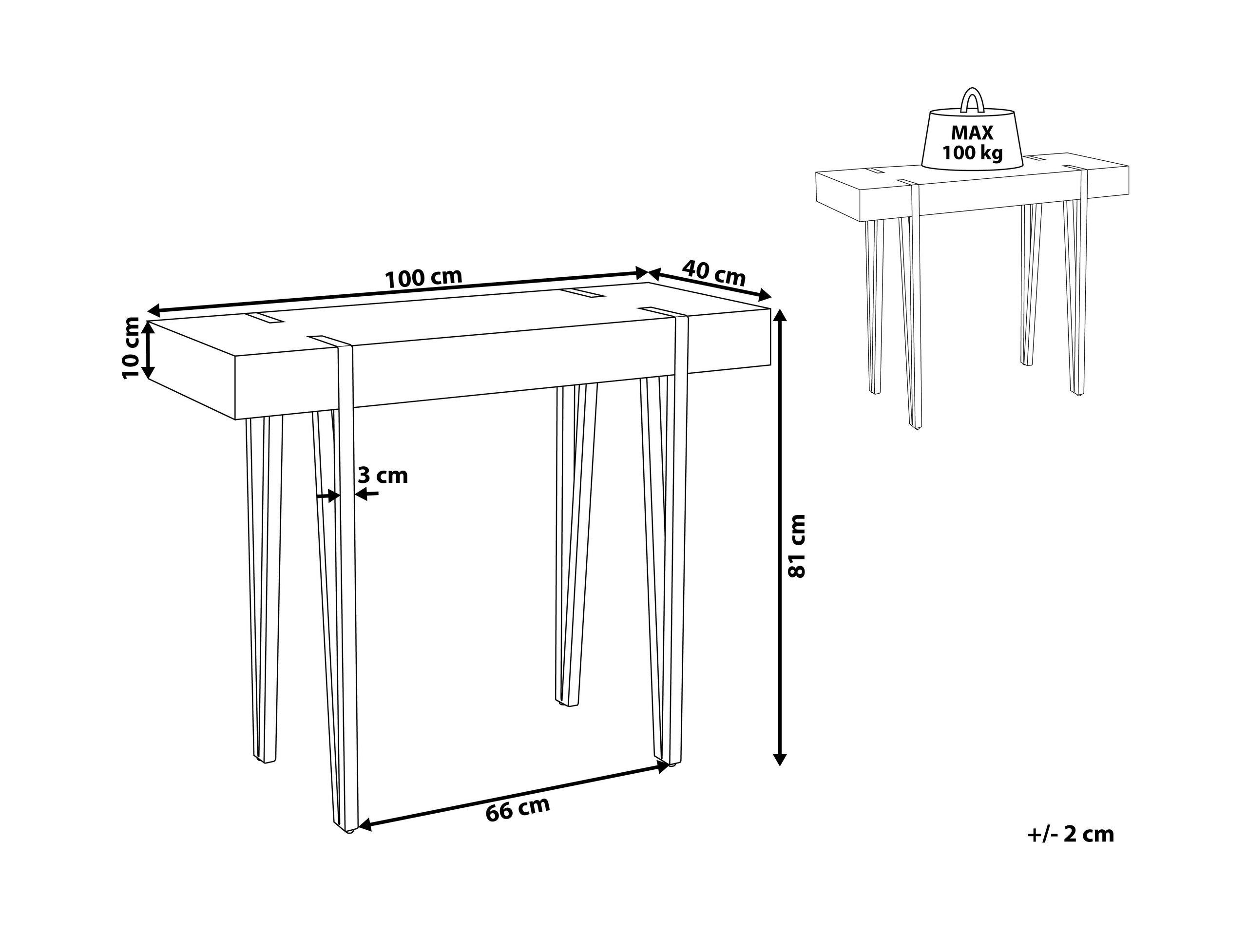 Beliani Console en MDF Industriel ADENA  