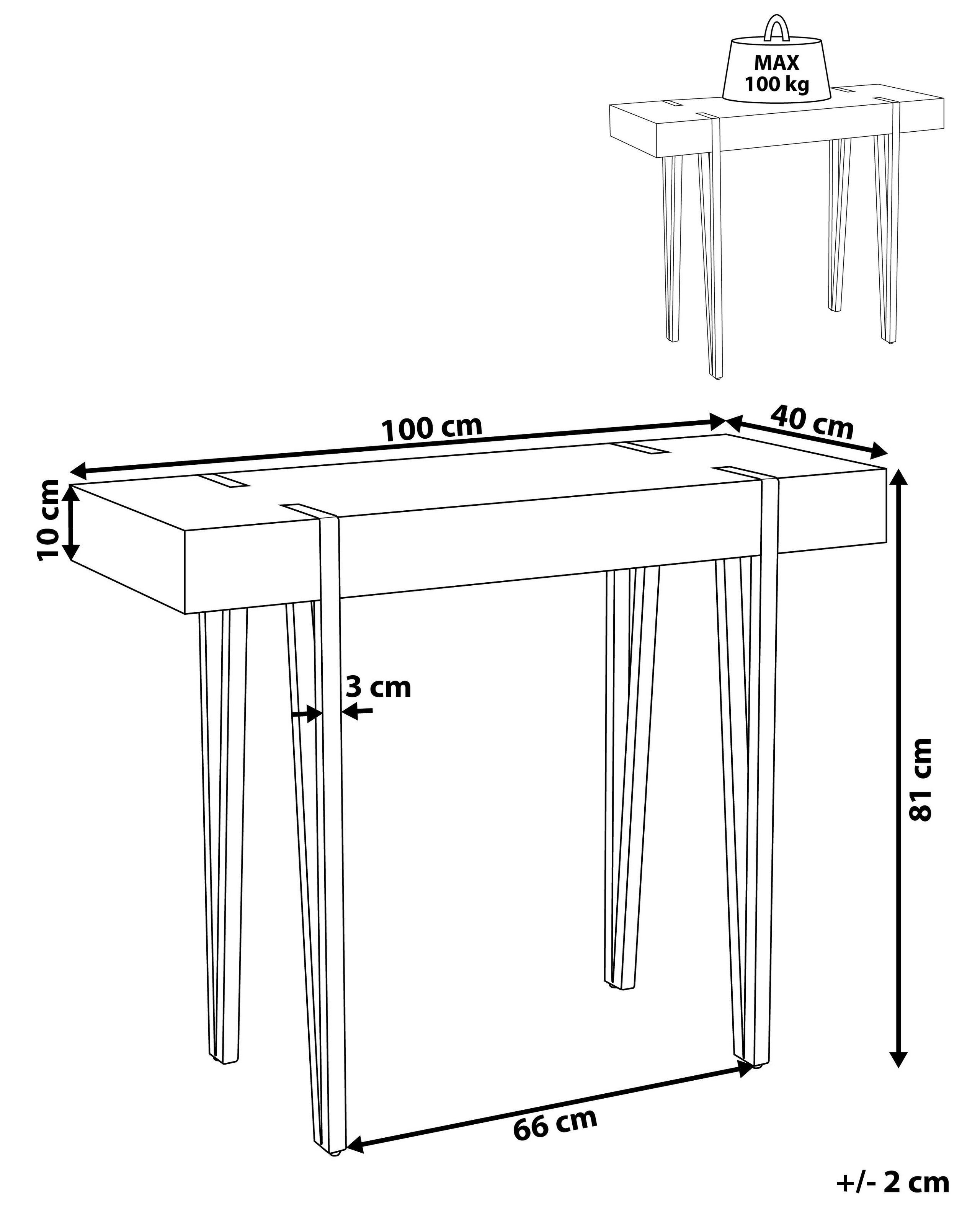 Beliani Console en MDF Industriel ADENA  