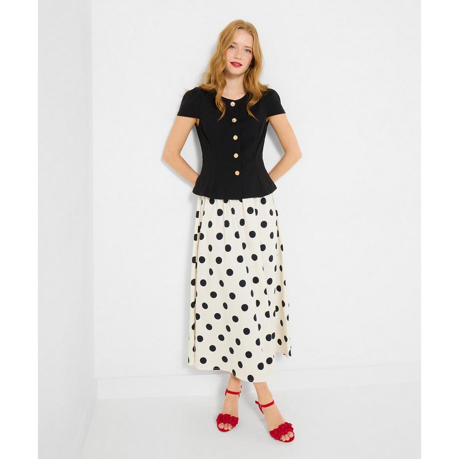 Kleid in Zweiteiler-Optik mit Tupfenrock