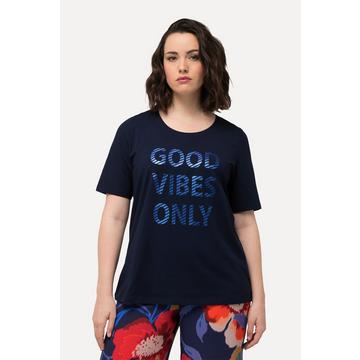 T-shirt con mezze maniche, scollo a girocollo e "Good Vibes Only"