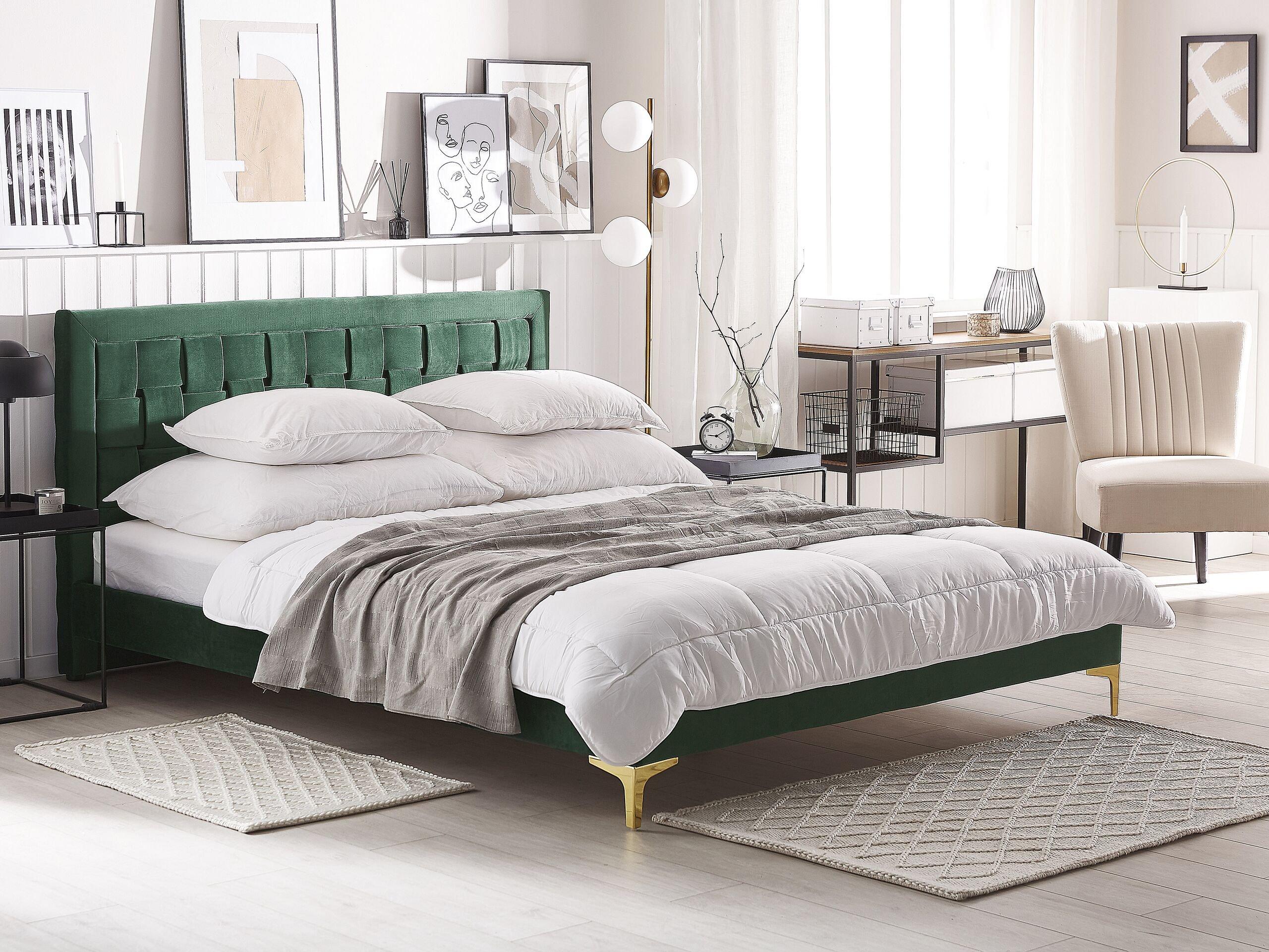 Beliani Bett mit Lattenrost aus Samtstoff Modern LIMOUX  