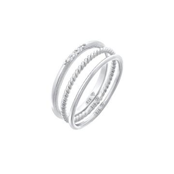 Bague Basique Set De 3 Avec Cristaux De Zirconium