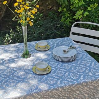 Fleur de Soleil Nappe enduite ronde ou ovale Pompadour  