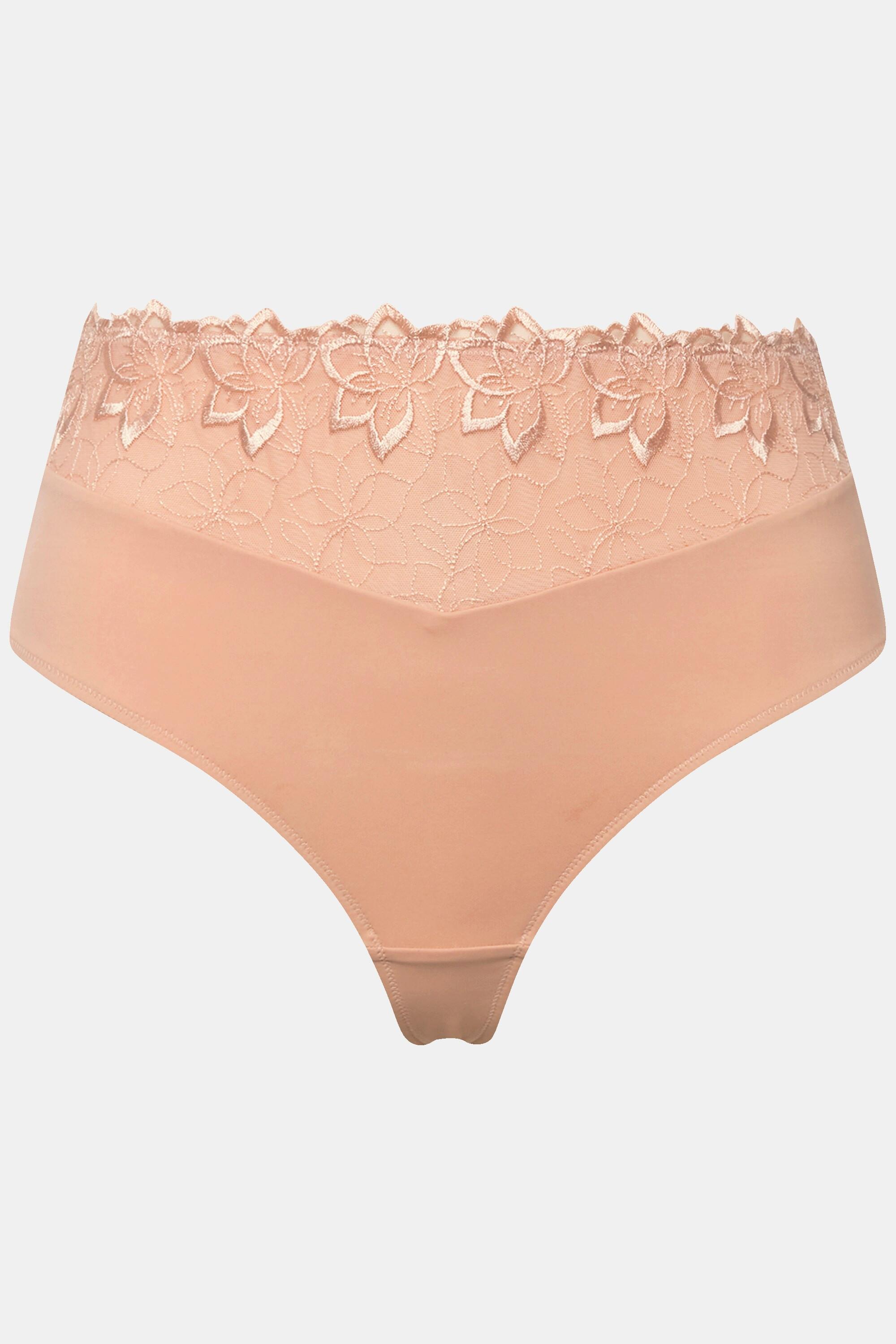 Ulla Popken String Couvrant Tulle Brodé  