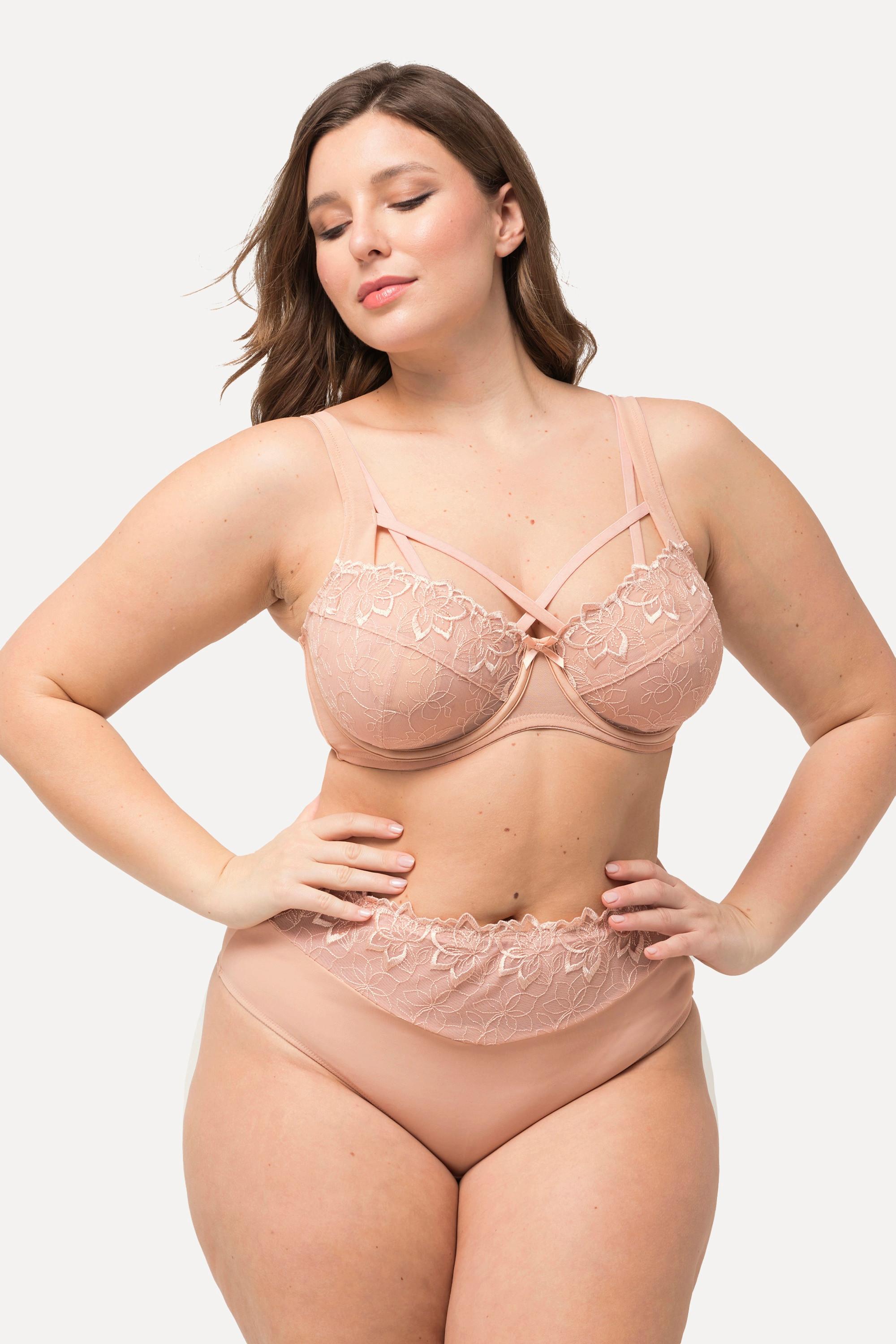 Ulla Popken String Couvrant Tulle Brodé  
