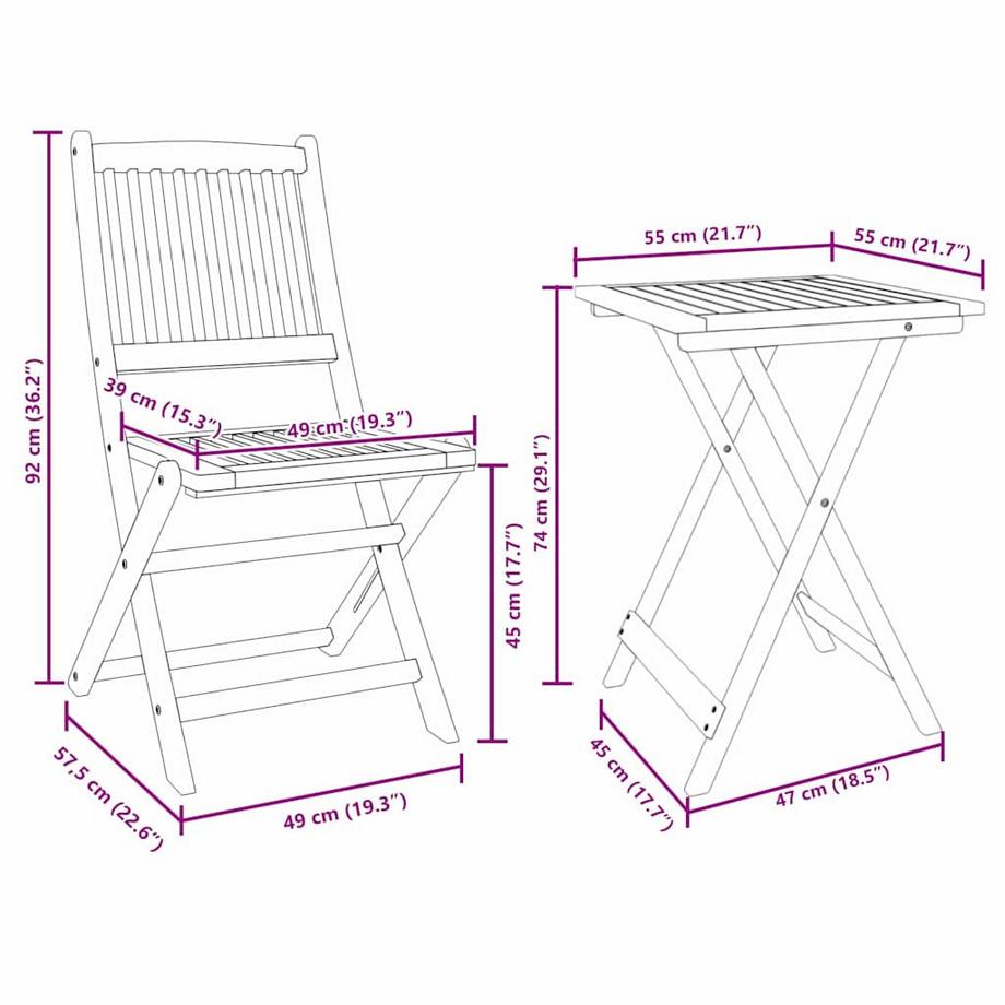 VidaXL Garten set massivholz akazie  