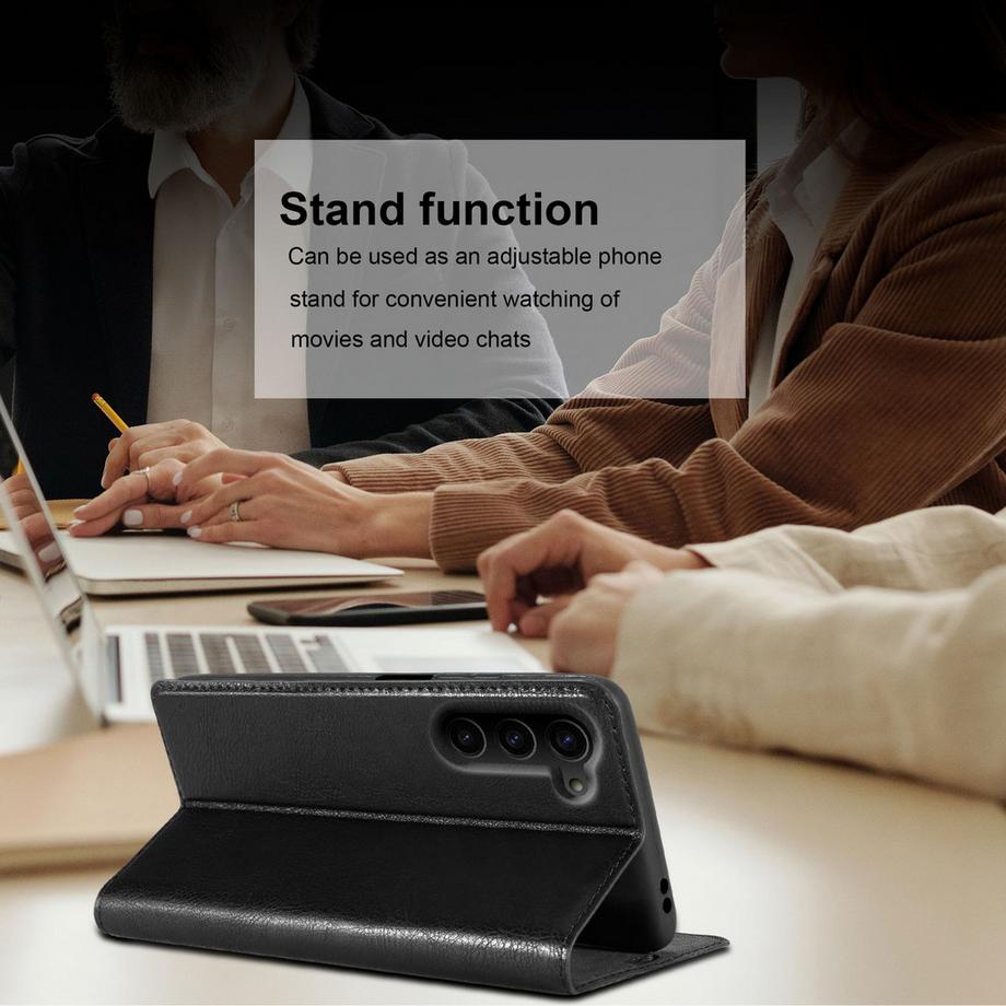 Cadorabo  Hülle für Samsung Galaxy S23 PLUS in NACHT SCHWARZ - Schutzhülle mit Magnetverschluss, Standfunktion und Kartenfach 