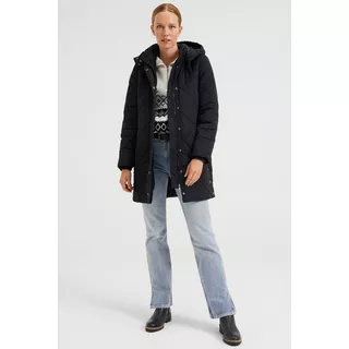 WE Fashion  Dames Gewatteerde Parka Met Stiksel Dessin 