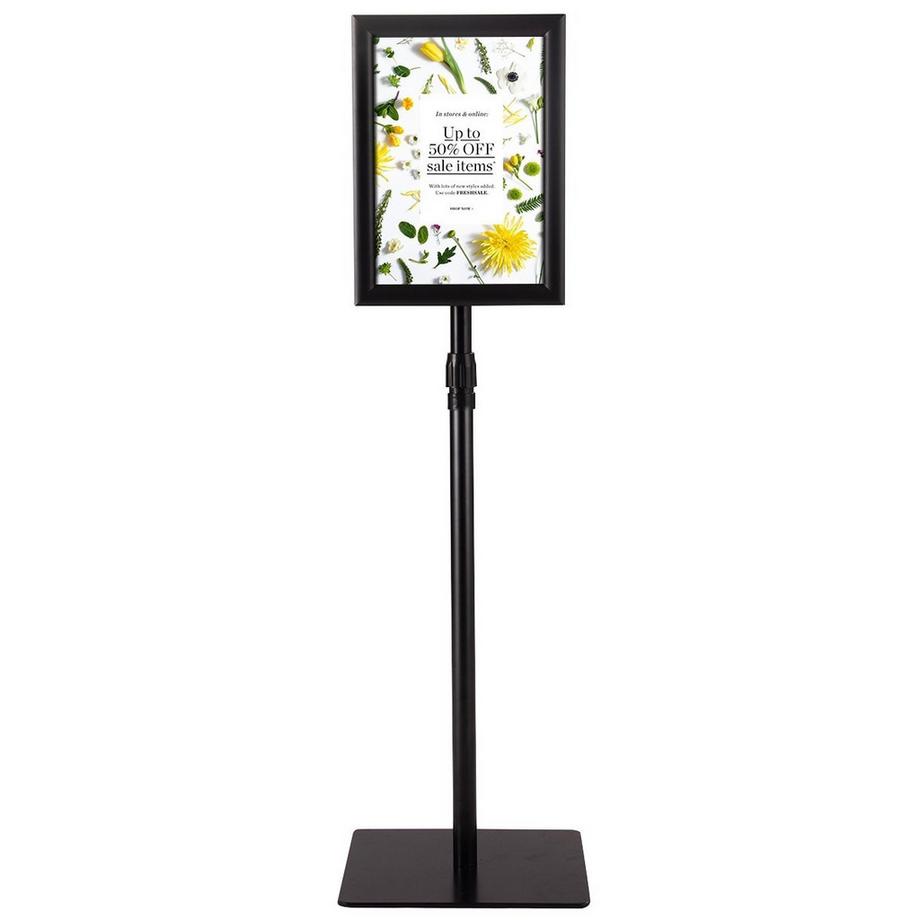 Northio  DIN A4 Infoständer Höhenverstellbarer Abnehmbarer Plakatständer Plakat Silber/ Schwarz 33 x 24 cm-Schwarz 