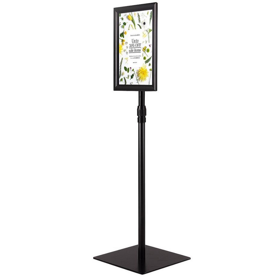 Northio  DIN A4 Infoständer Höhenverstellbarer Abnehmbarer Plakatständer Plakat Silber/ Schwarz 33 x 24 cm-Schwarz 