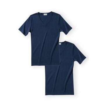 2er-Pack T-Shirts mit V-Ausschnitt Essential aus reiner gekämmter Baumwolle.