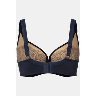 Ulla Popken  Soutien-gorge à armature, dentelle bicolore et perle, bonnet B - E 