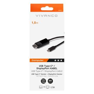 VIVANCO  Vivanco CC UC DP 15 1,5 m USB Type-C DisplayPort Noir 