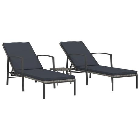 VidaXL Chaise longue avec table rotin synthétique  