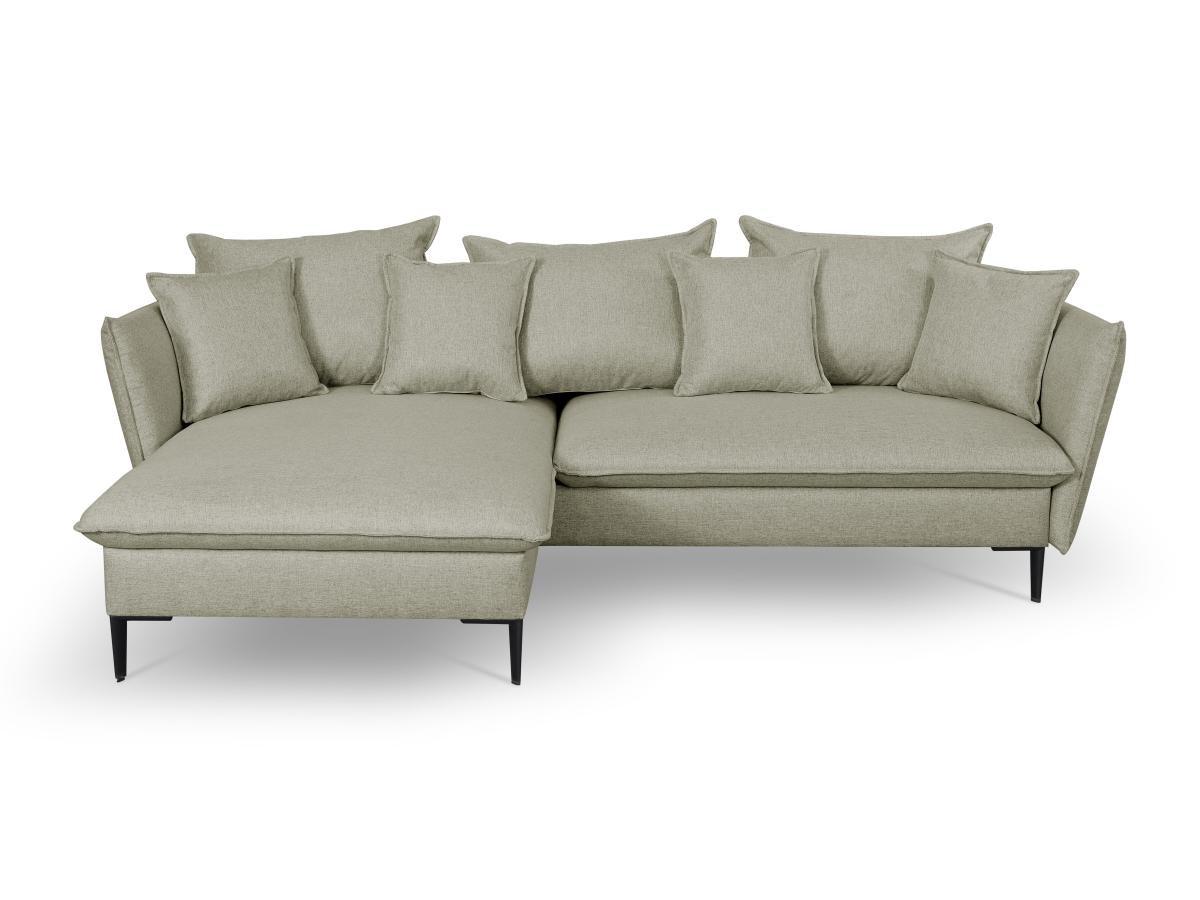 PASCAL MORABITO Canapé d'angle conible en tissu clair LAZARE de PASCAL MORABITO Angle gauche  