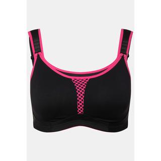 Ulla Popken  Reggiseno sportivo senza ferretto in microfibra con inserto di retina e coppa C-D 