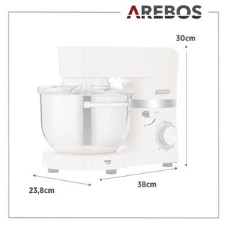 Arebos Robot Da Cucina 1500W con 2 x Ciotole in Acciaio Inossidabile i 6 Gradini  