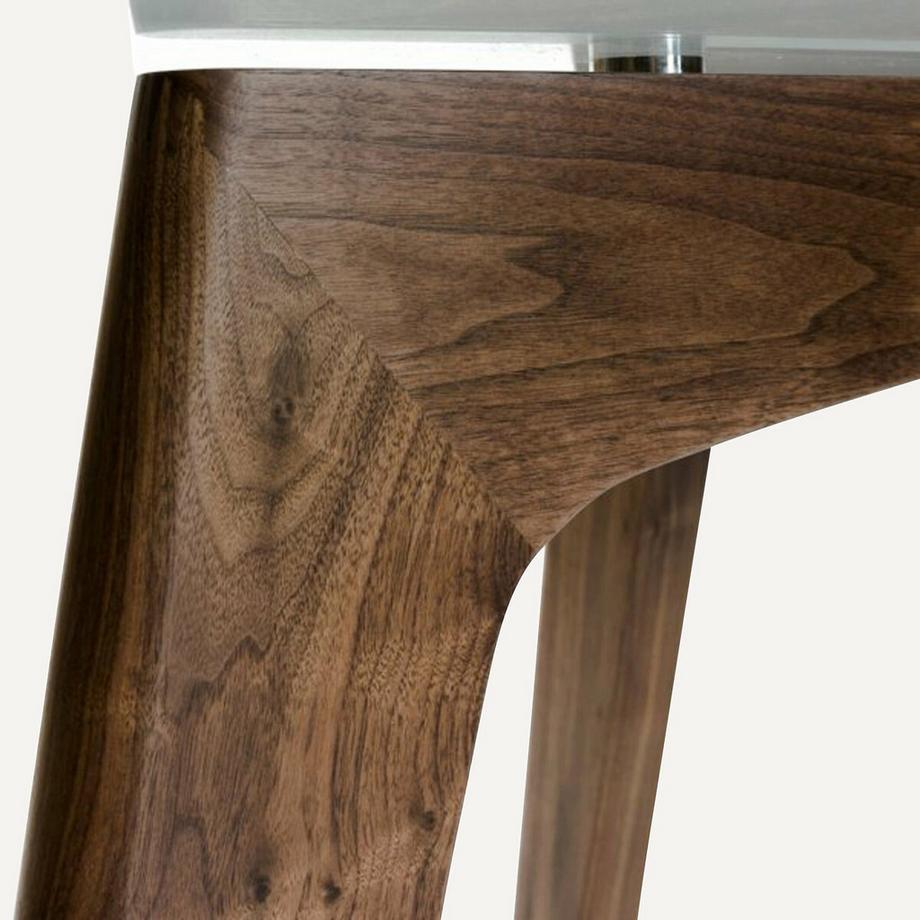 AM.PM Table rectangulaire verre et noyer massif  