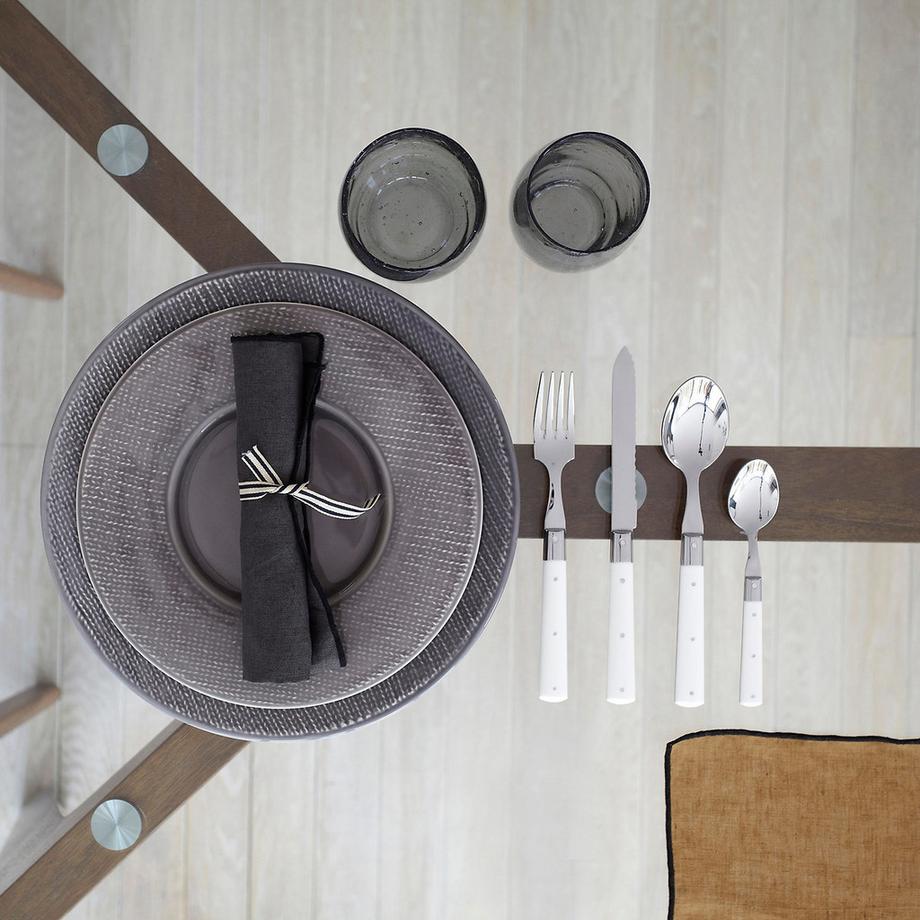 AM.PM Table rectangulaire verre et noyer massif  