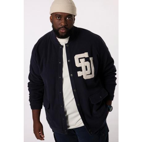 Sthuge Fleecejacke Collegekragen Bouclé-Badge  