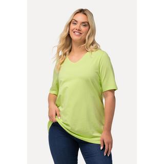 Ulla Popken  T-Shirt, A-Linie, V-Ausschnitt, Halbarm 