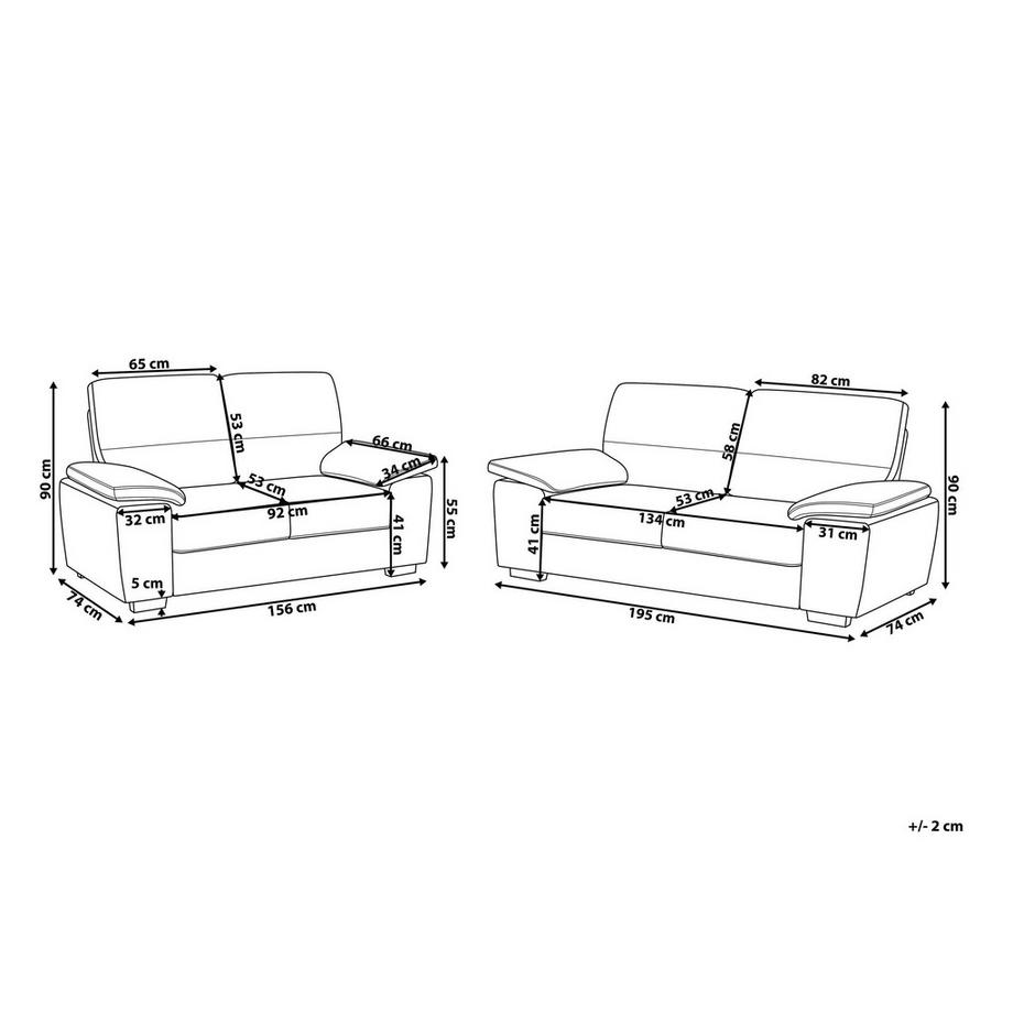 Beliani Wohnzimmer Set aus Kunstleder  VOGAR  