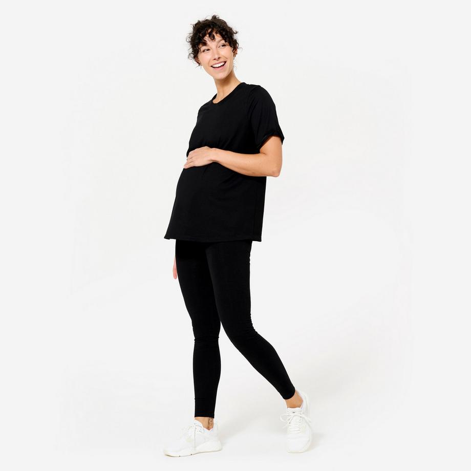 DOMYOS  T-shirt yoga gravidanza taglio ampio cotone 